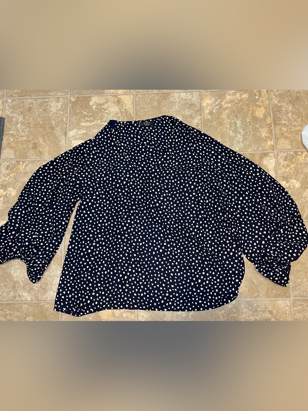 Vici Navy Blue Polka Dot Blouse